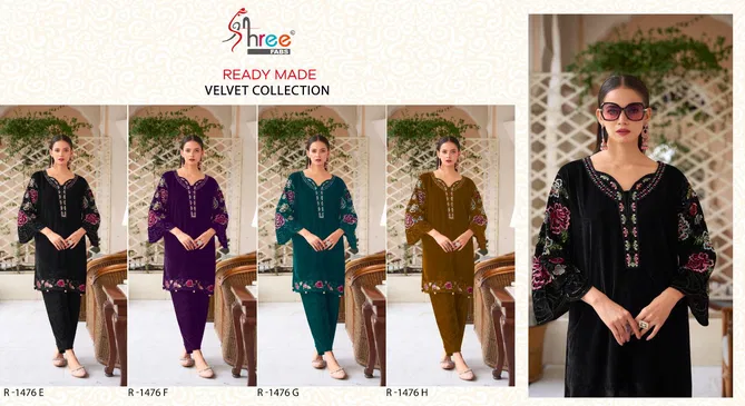 R 1476 By Shree Embroidery Velvet Pakistani Top With Bottom Wholesale Price In Surat
